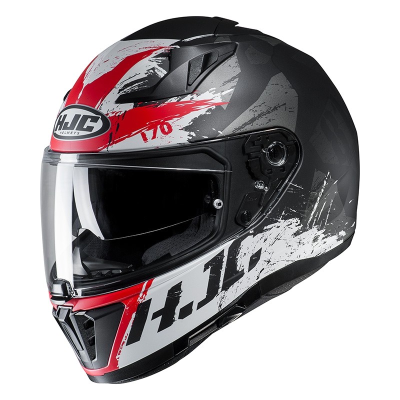 Casco integrale moto doppia visiera Hjc i70 Rias MC1sf nero rosso black red Helmet casque