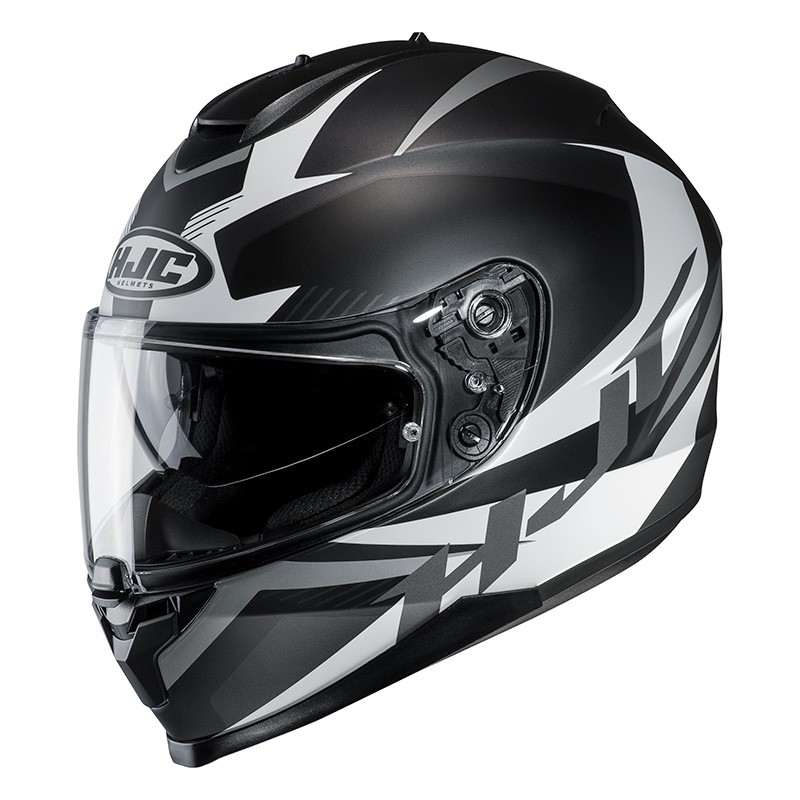 Casco integrale moto doppia visiera Hjc C70 Troky Mc5sf nero black Helmet casque