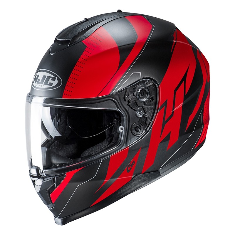 Casco integrale moto doppia visiera Hjc C70 Boltas Mc1sf nero rosso black red Helmet casque