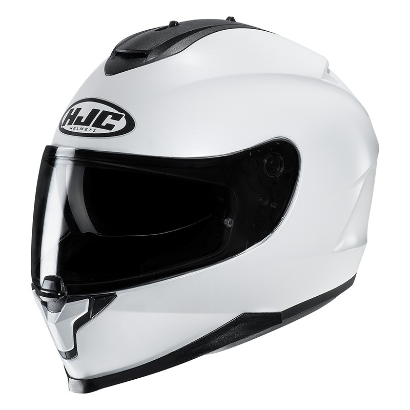 Casco integrale moto doppia visiera Hjc C70 bianco perla white pearl Helmet casque