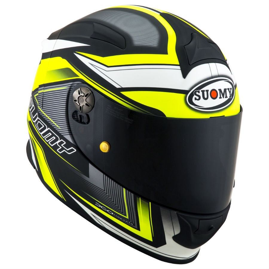 Casco integrale moto fibra carbonio Suomy Sr Sport Engine nero opaco giallo matt black yellow helmet casque