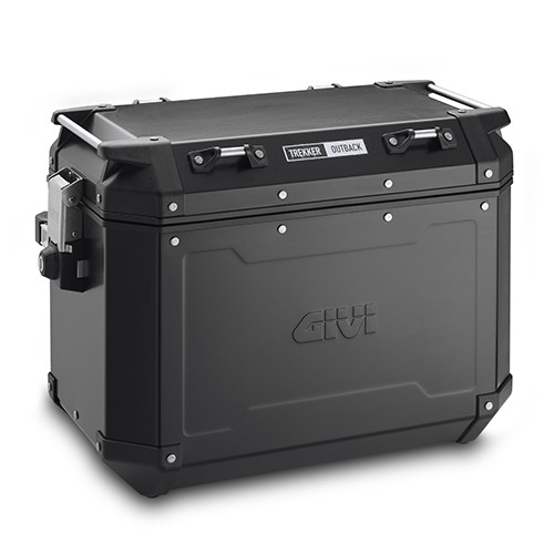 Valigia laterale destra Givi OBKN48BR Trekker Outback Black Line alluminio nero 48 litri