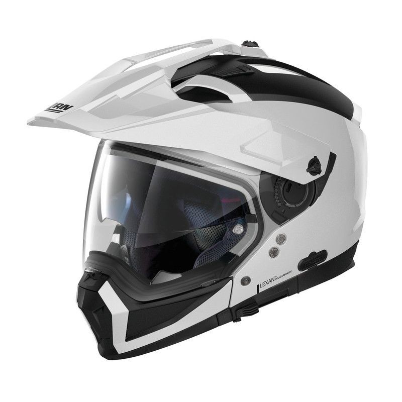 Casco crossover jet integrale modulare moto N70-2 X Classic 5 bianco metal white N-com helmet casque