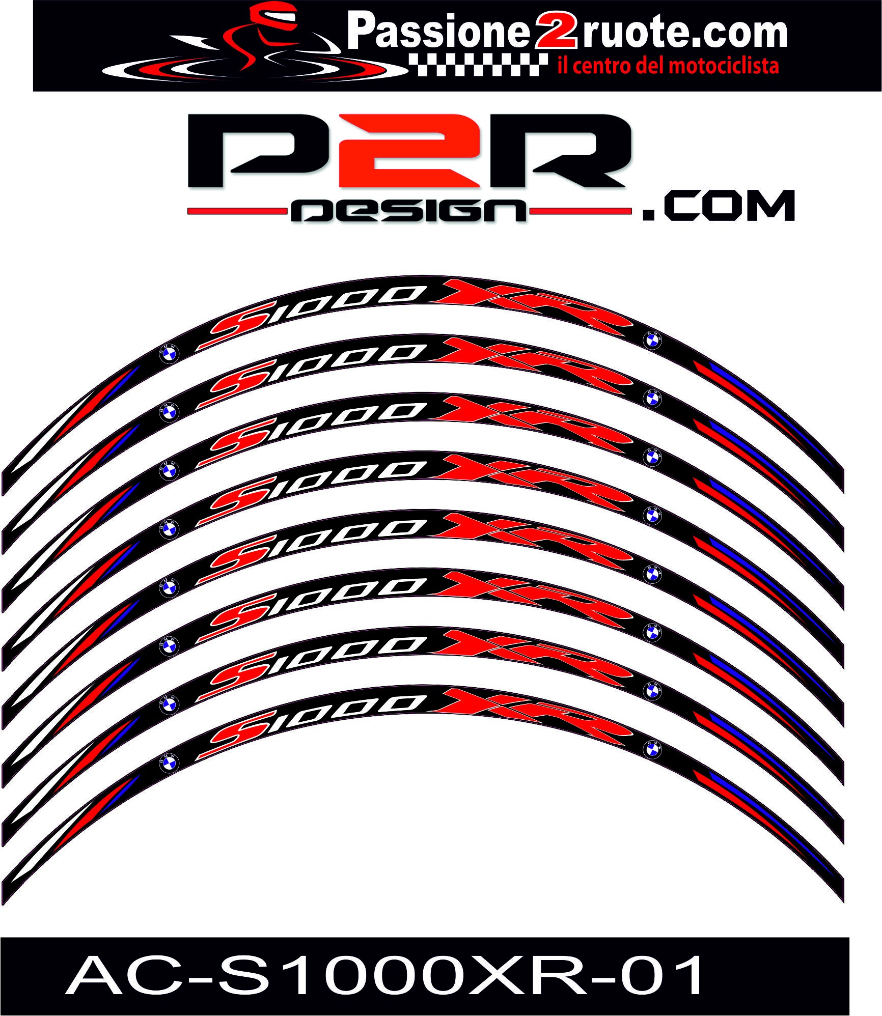 Adesivi cerchi Bmw S1000 XR nero black wheel stickers