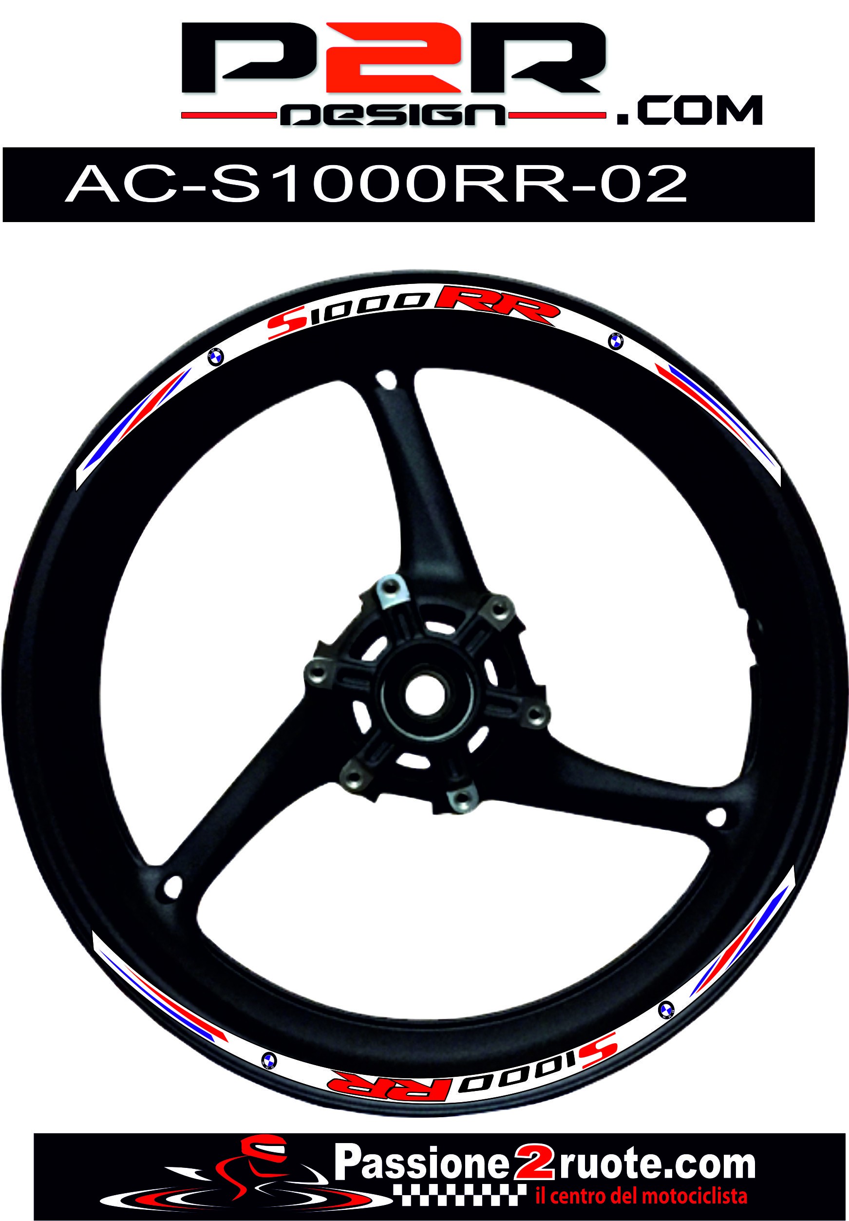 Adesivi cerchi Bmw S1000 RR bianco striscie ruota white wheel stickers
