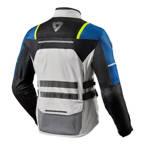 Giacca moto touring adventure 4 stagioni impermeabile Rev'it Offtrack grigio blu silver blue 4 seasons waterproof jacket