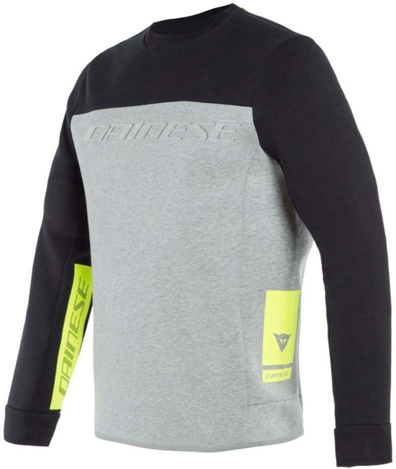 Felpa Dainese Contrast Sweatshirt melange black yellow