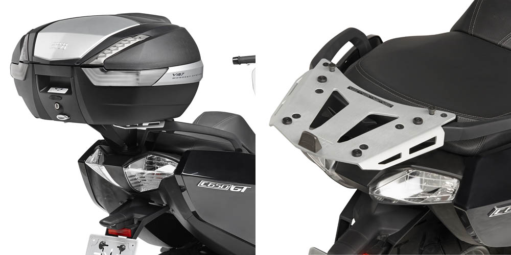 Attacco posteriore alluminio bauletto Givi SRA5106 Bmw C650 Gt rear rack top case