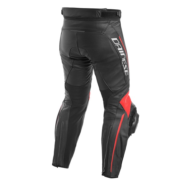 Pantalone pelle moto racing sportiva Dainese Delta 3 nero rosso black red leather pant trouser