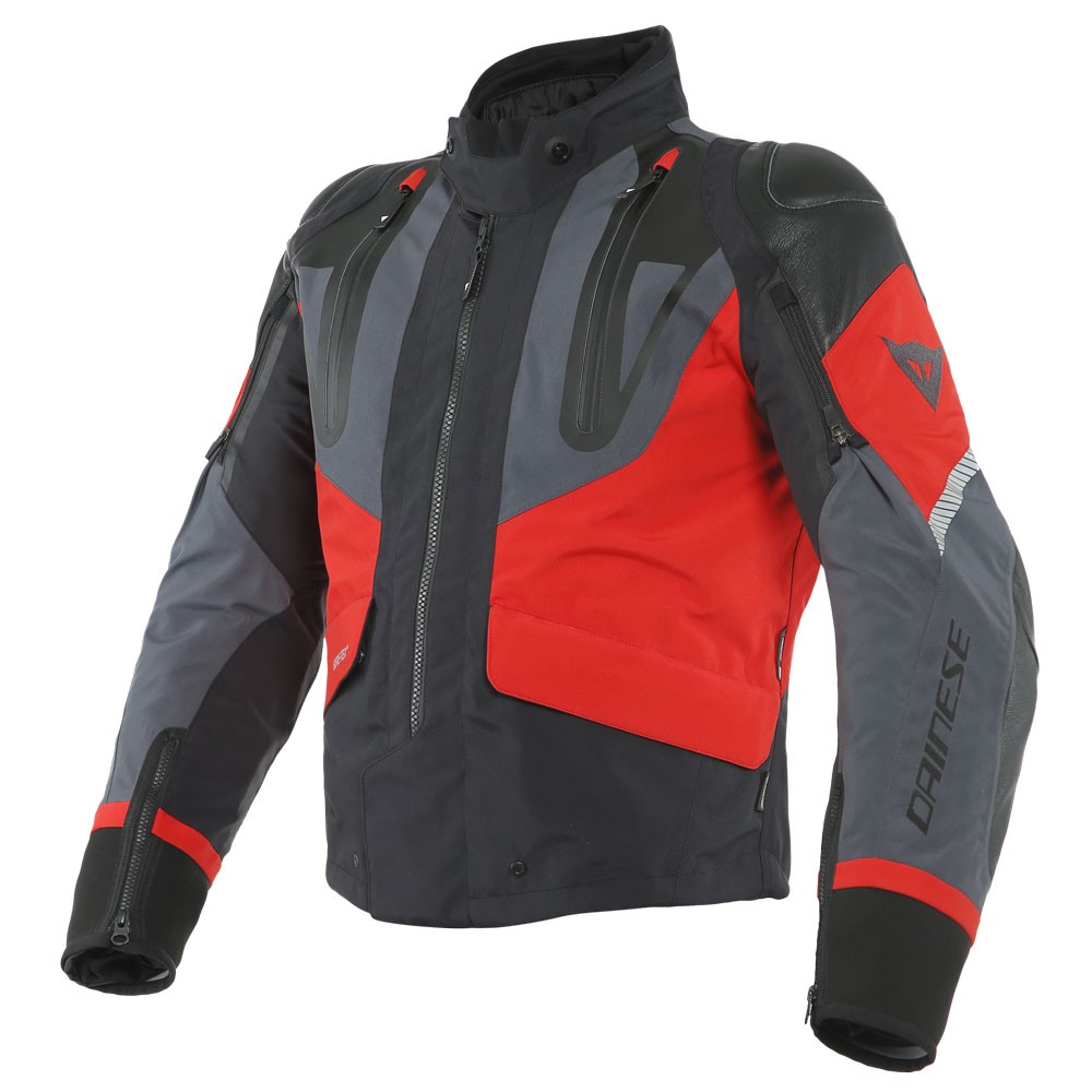 Giacca moto touring Dainese Sport Master Goretex nero grigio rosso black lava red ebony jacket