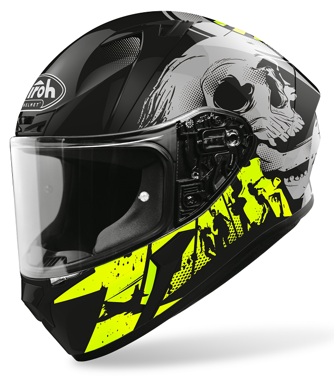 Casco integrale moto Airoh Valor Akuna nero giallo black yellow gloss VAA31 helmet casque