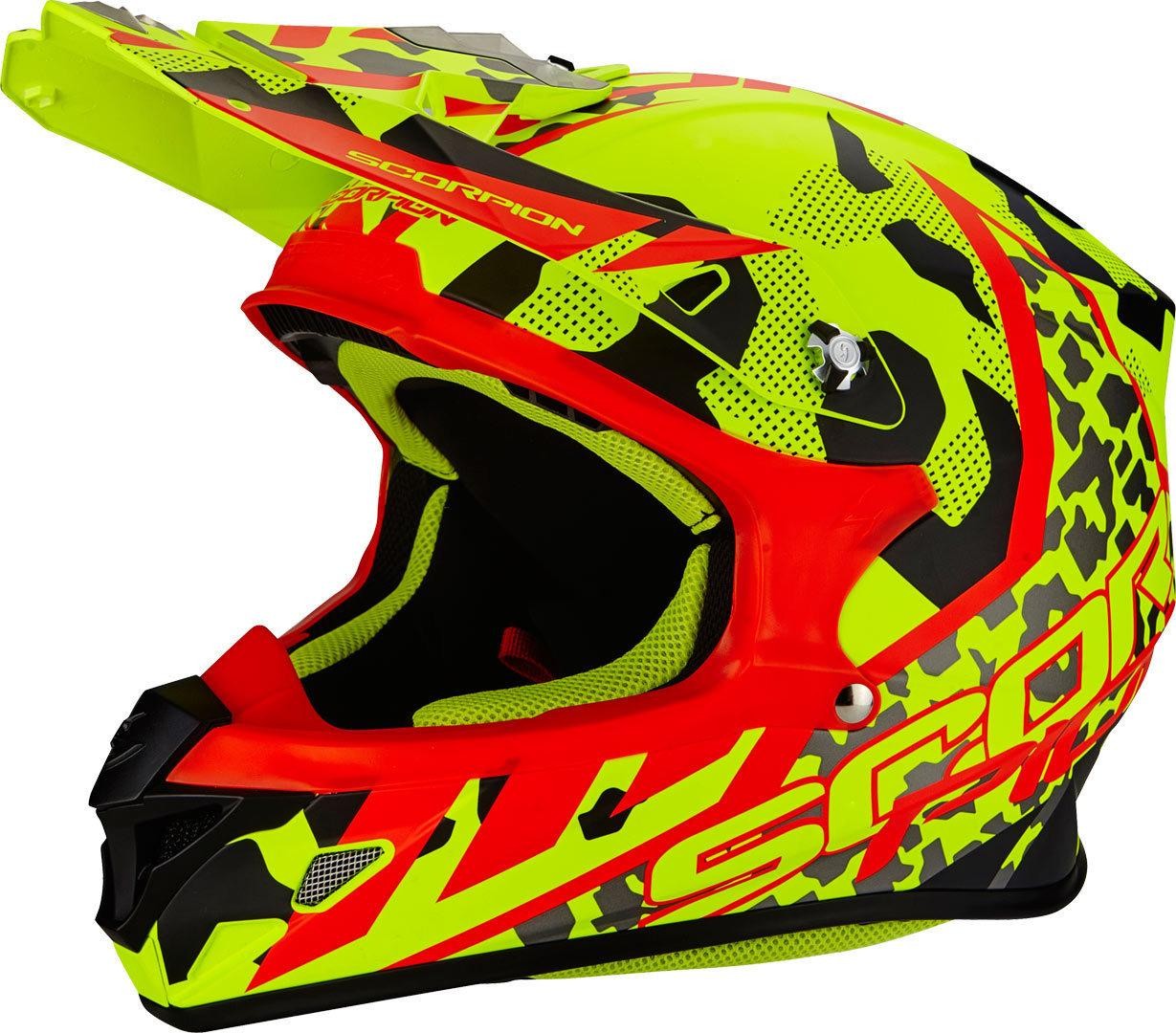 Casco cross Scorpion Vx-21 Air Furio yellow fluo red off road helmet casque