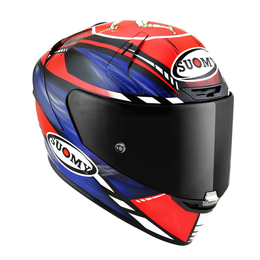 Casco integrale Suomy Sr Gp On Board blu red fluo helmet casque