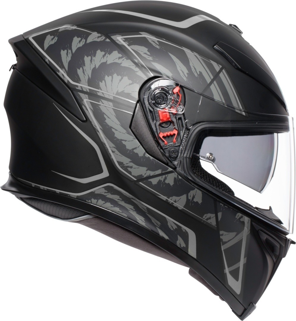 Casco integrale moto fibra Agv K-5 s Pinlock Tornado nero opaco grigio mat black silver helmet casque