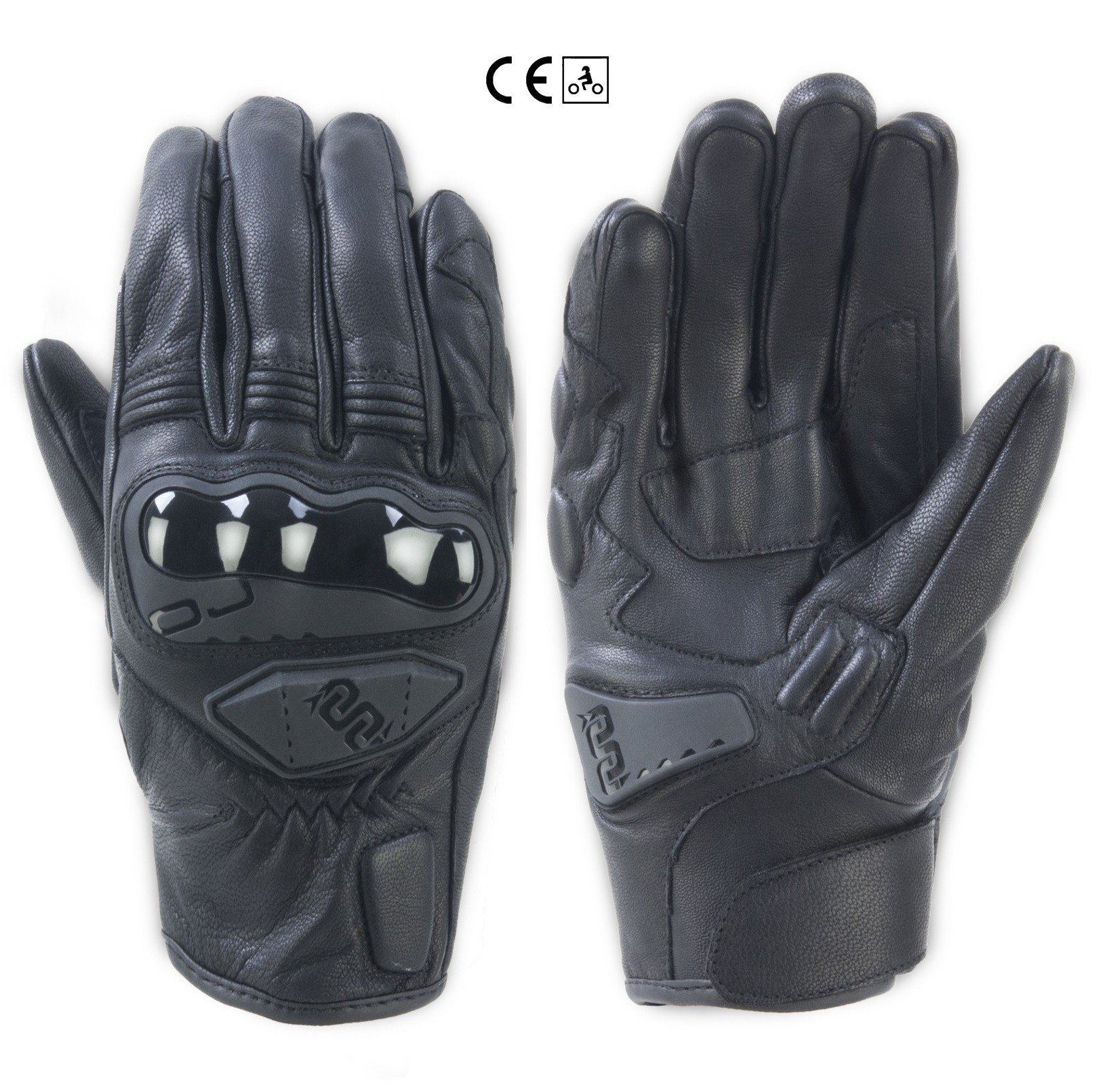 Guanti pelle moto Oj Rave nero black leather gloves