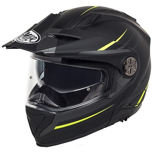 Casco modulare adventure Premier X-trail matt black yellow helmet casque