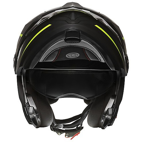 Casco modulare apribile enduro touring adventure moto Premier X-trail nero opaco giallo matt black yellow Helmet casque