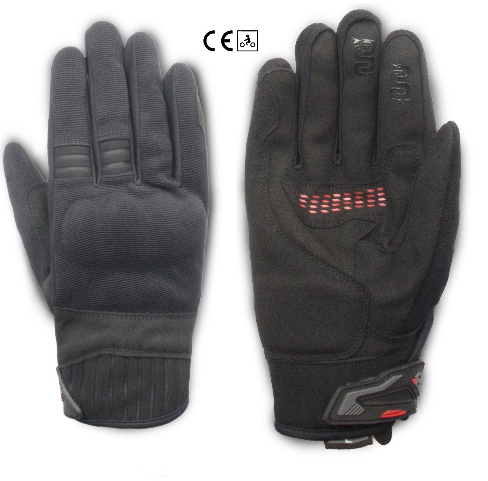 Guanti moto scooter primavera estate Oj Lever nero black spring summer gloves