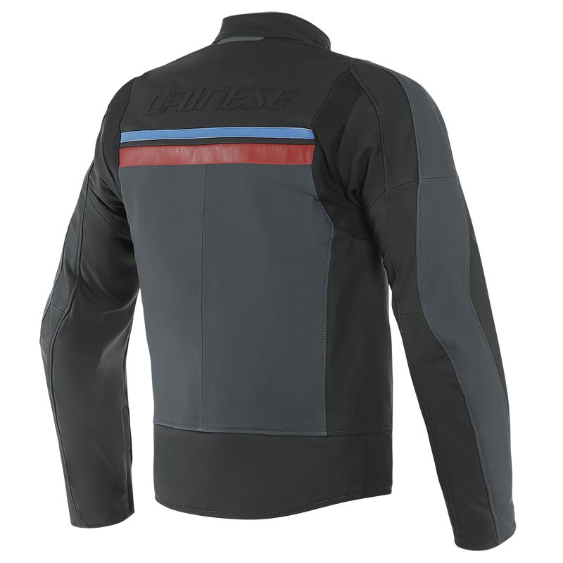 Giacca pelle moto Dainese HF 3 black red blue  nero rosso blu moto vintage cafe racer classic scrambler leather jacket