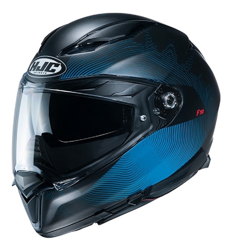 Casco Integrale moto Hjc F70 Samos nero blu MC2SF black blue helmet casque