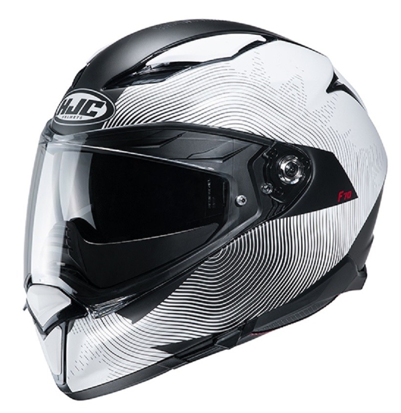 Casco Integrale moto Hjc F70 Samos nero bianco MC10SF black white helmet casque