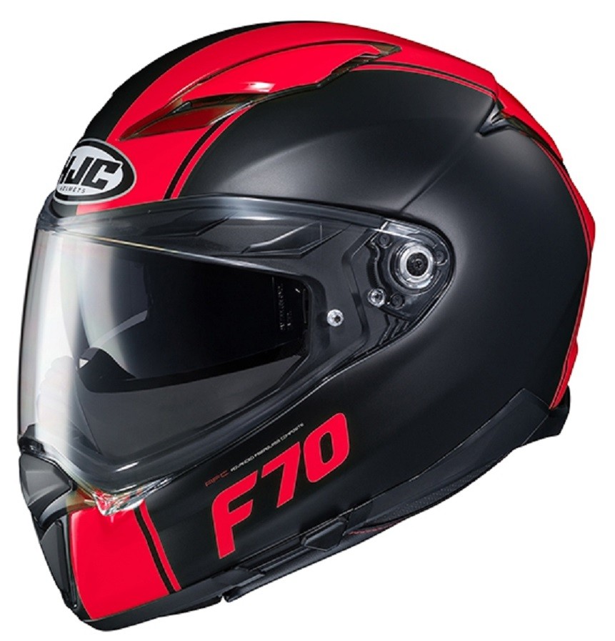 Casco Integrale moto Hjc F70 Mago nero rosso MC1SF black red helmet casque