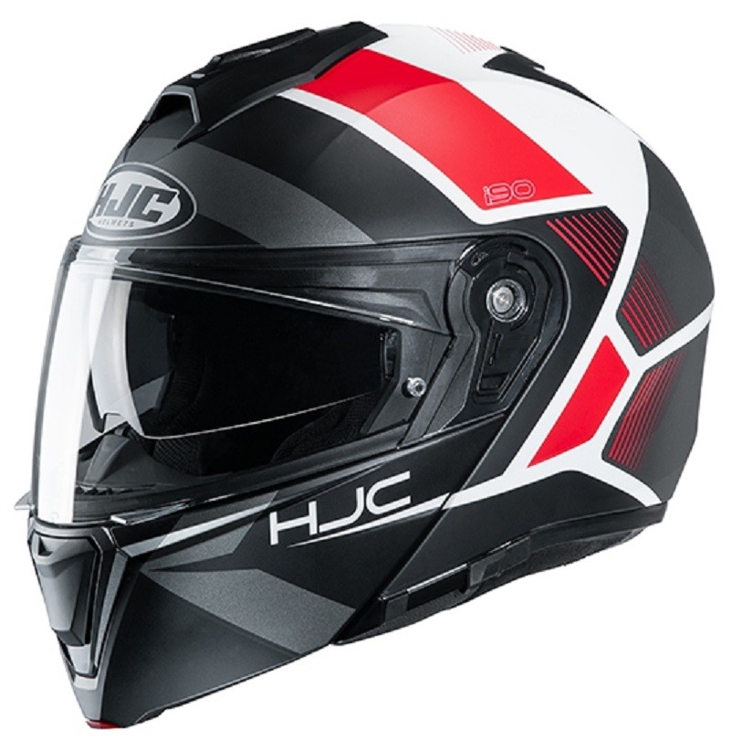 Hjc I90 Hollen black white red nero bianco rosso MC1sf Casco modulare apribile moto flip up helmet casque
