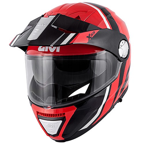 Givi X33 Canyon Division rosso nero red black Casco modulare apribile enduro touring adventure moto Flip up Helmet casque