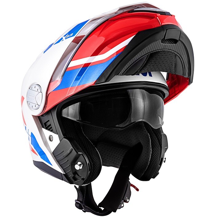 Givi X33 Canyon Division bianco rosso blu white red blue Casco modulare apribile adventure moto Flip up Helmet casque