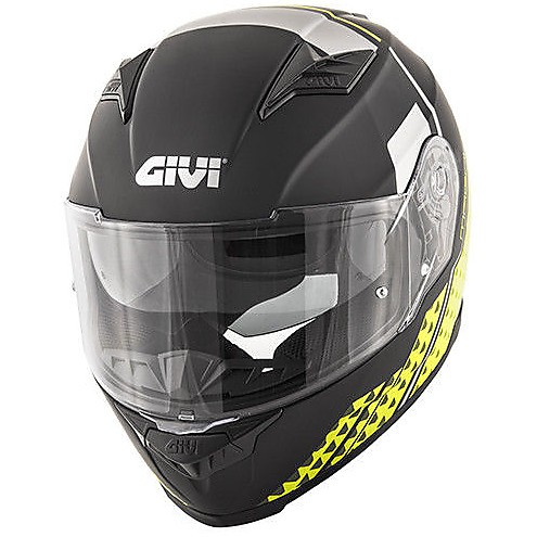 Casco integrale moto Givi 50.5 Tridion Magnus nero opaco giallo black mat yellow helmet casque