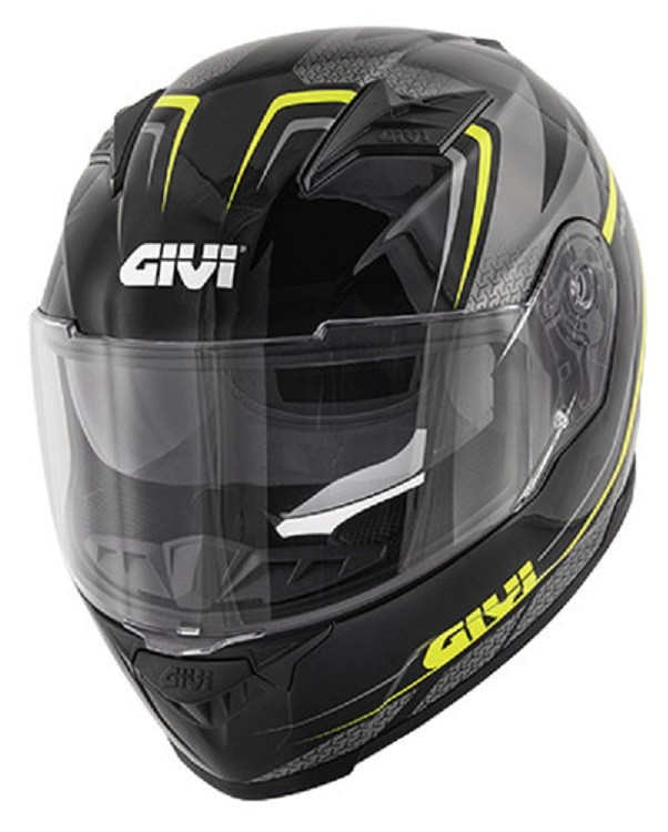 Casco integrale moto Givi 50.5 Tridion Raptor nero giallo black yellow helmet casque