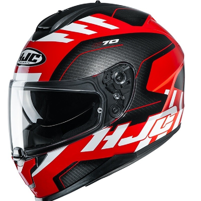 Hjc C70 Koro Mc1 nero rosso black red Casco integrale moto doppia visiera Helmet casque