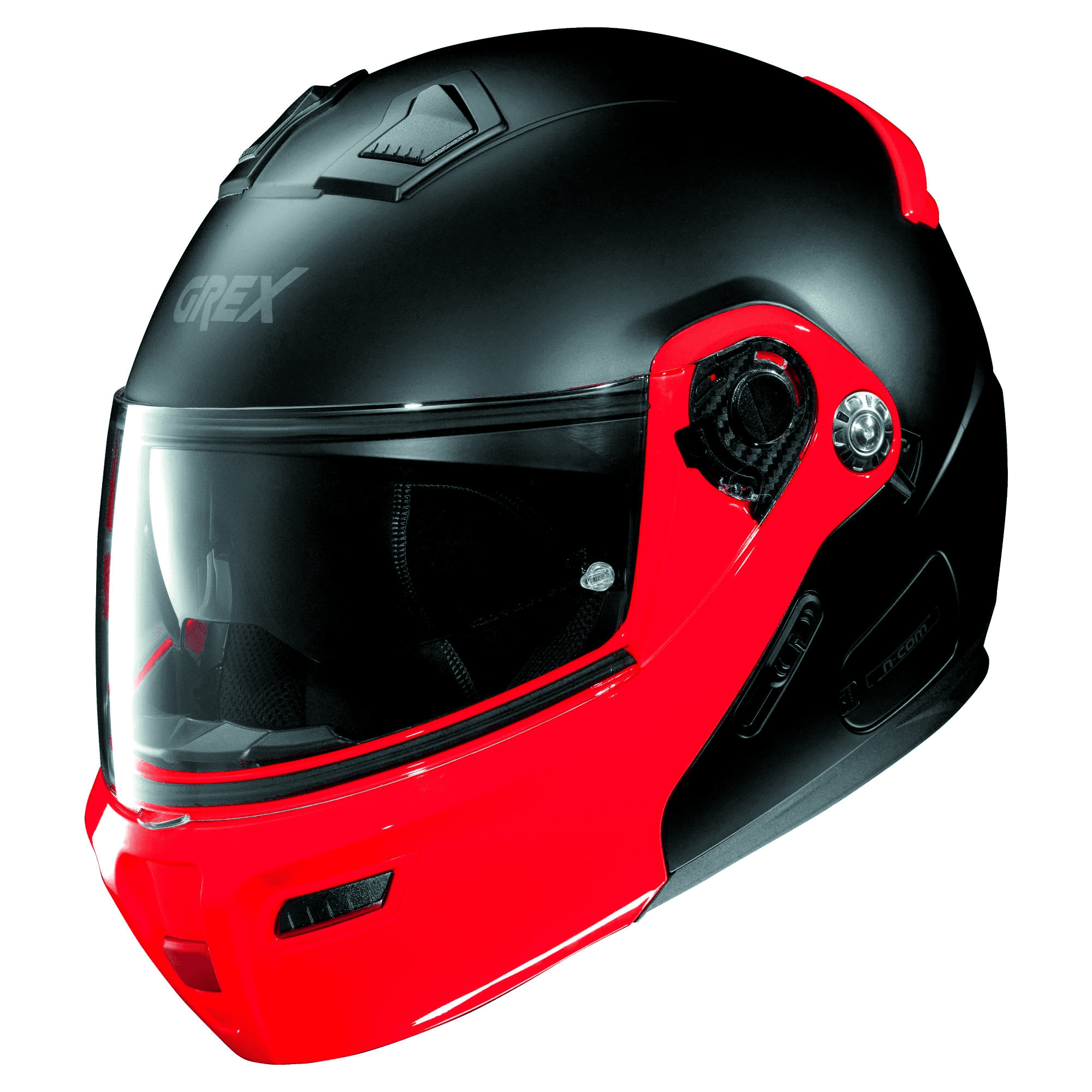Casco modulare apribile moto Grex G9.1 Evolve Couple 32 nero opaco rosso matt black Red flip up helmet casque
