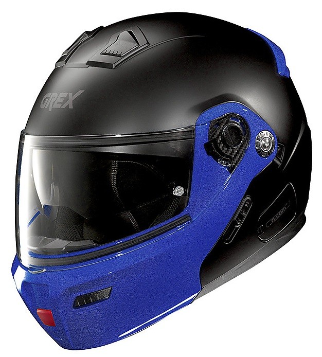 Casco modulare apribile moto Grex G9.1 Evolve Couple 33 nero opaco blu matt black blue flip up helmet casque