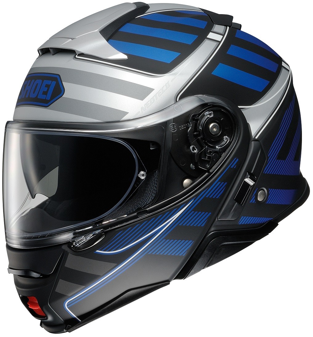 Casco modulare moto Shoei Neotec 2 Splicer Tc-2 nero argento blu black silver blue flip up helmet casque