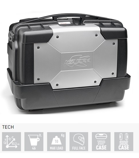 Bauletto posteriore Valigia laterale MONOKEY Kappa KGR46 Garda 46 litri nero grigio black silver top case side case
