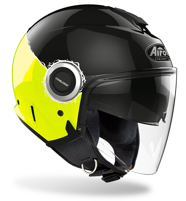 Casco Airoh Helios fluo black yellow gloss casque helmet