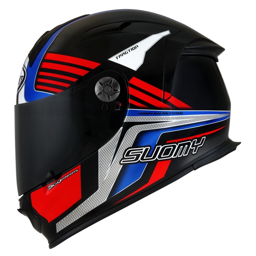 Casco integrale moto racing pista corsa Suomy Sr Sport Attraction blu red helmet casque