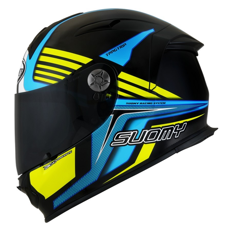 Casco integrale Suomy Sr Sport Attraction light blue yellow helmet