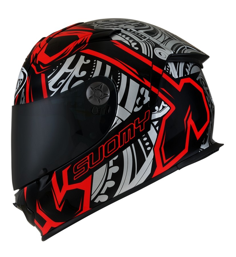 Casco integrale moto racing pista corsa Suomy Sr Sport Crossbones rosso red helmet casque