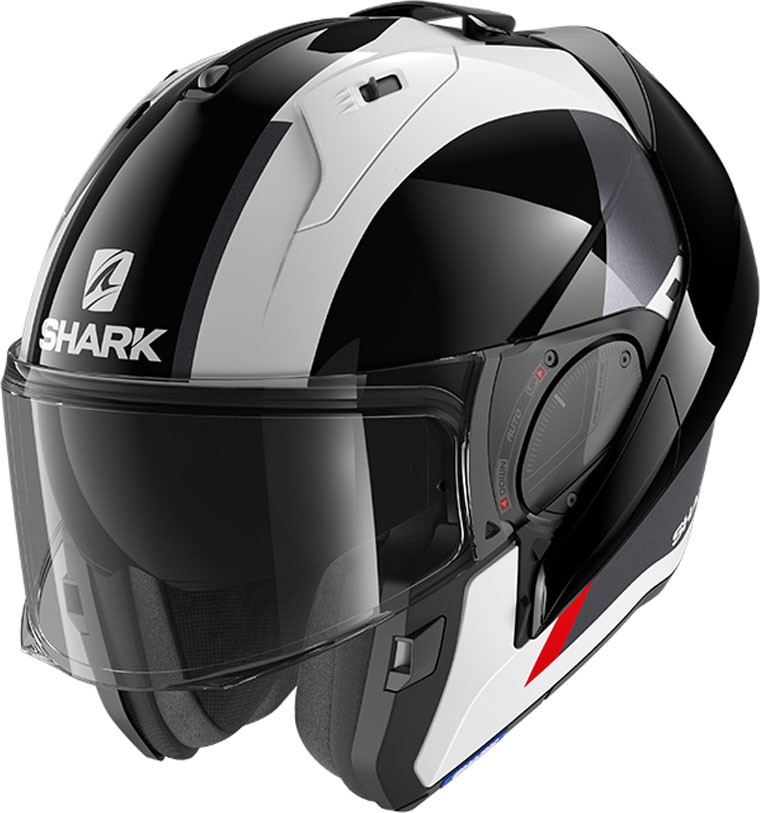 Casco modulare Shark Evo Es Endless white black red WKR helmet casque