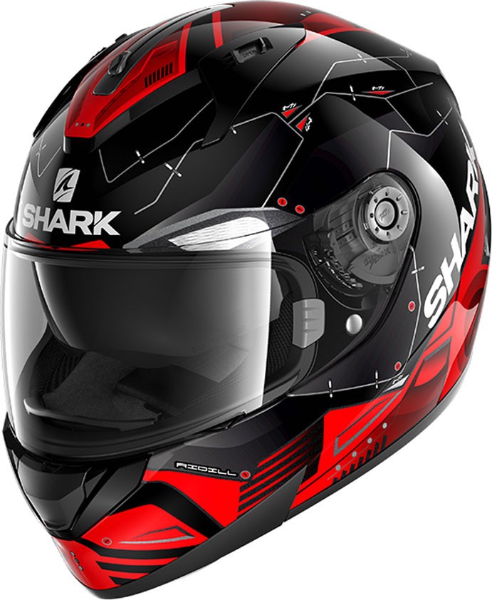 Casco integrale moto Shark Ridill 1.2 Mecca black red helmet