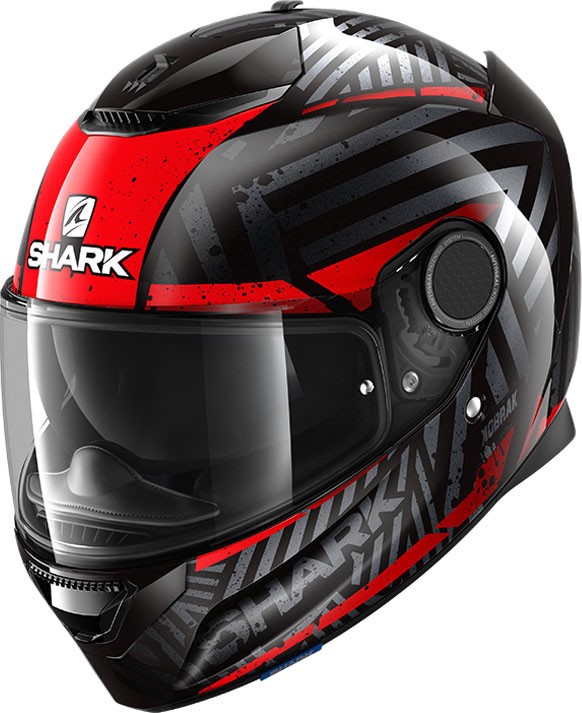 Casco integrale moto fibra Shark Spartan 1.2 Kobrak nero rosso black red helmet casque
