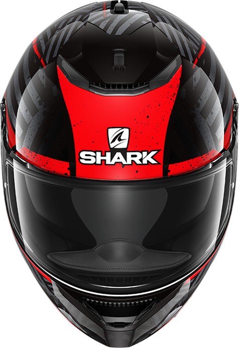 Casco integrale moto fibra Shark Spartan 1.2 Kobrak nero rosso black red helmet casque