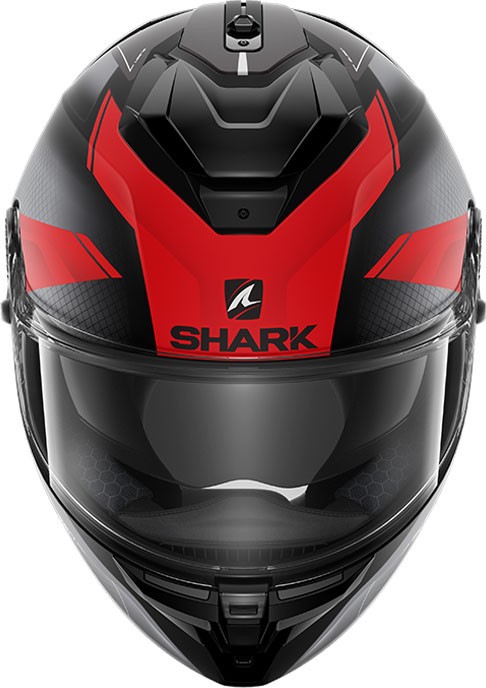 Casco integrale moto fibra Shark Spartan Gt Elgen nero antracite rosso black red helmet casque