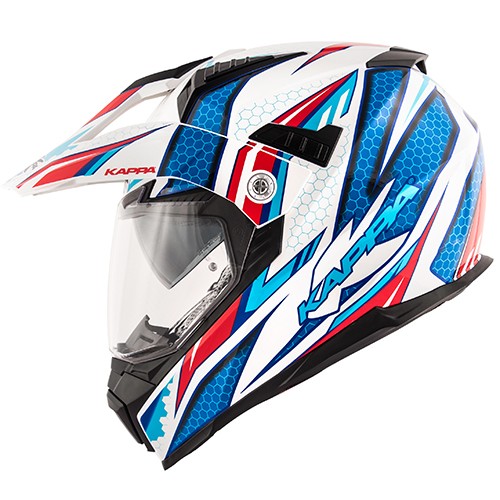 Casco Kappa Kv30 Enduro Ride white red blu helmet