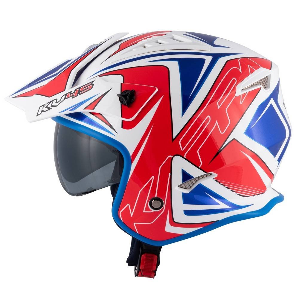 Casco Kappa Kv45 Trial Gemini white red blu helmet