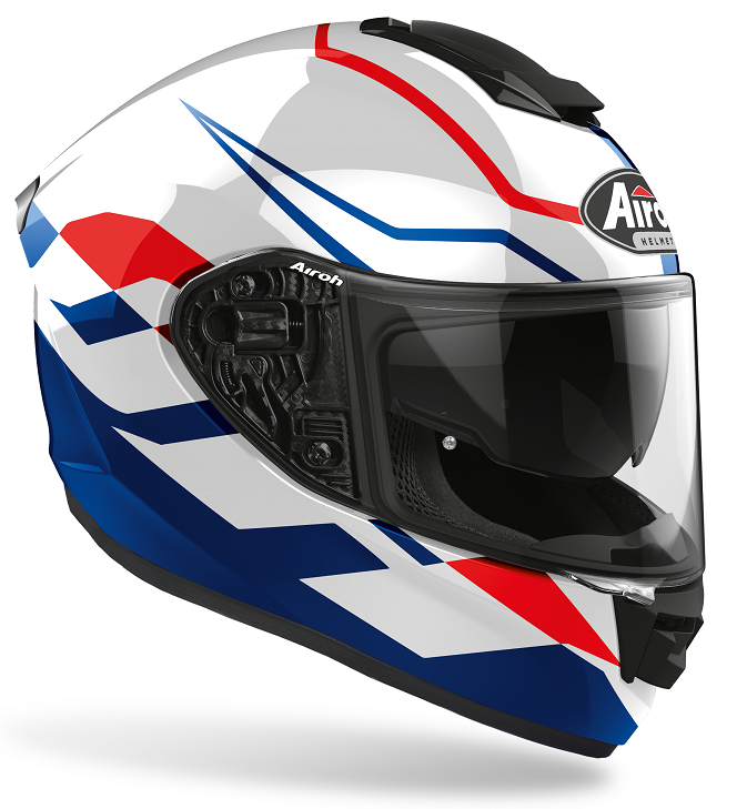 Casco integrale Airoh ST 501 Frost white red blu helmet casque