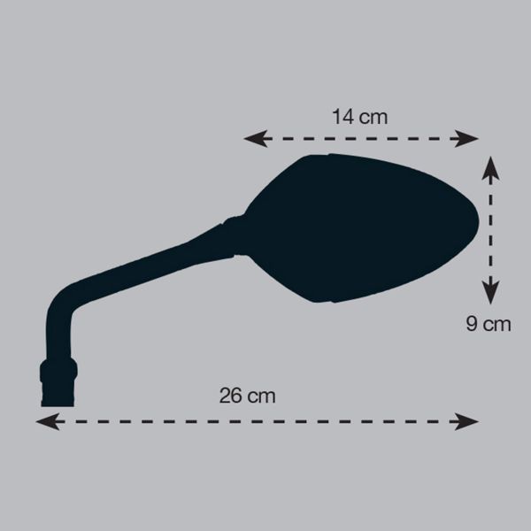 Coppia Specchietti omlogati moto universali attacco a manubrio 10mm mirrors Chaft Story nero black IN545
