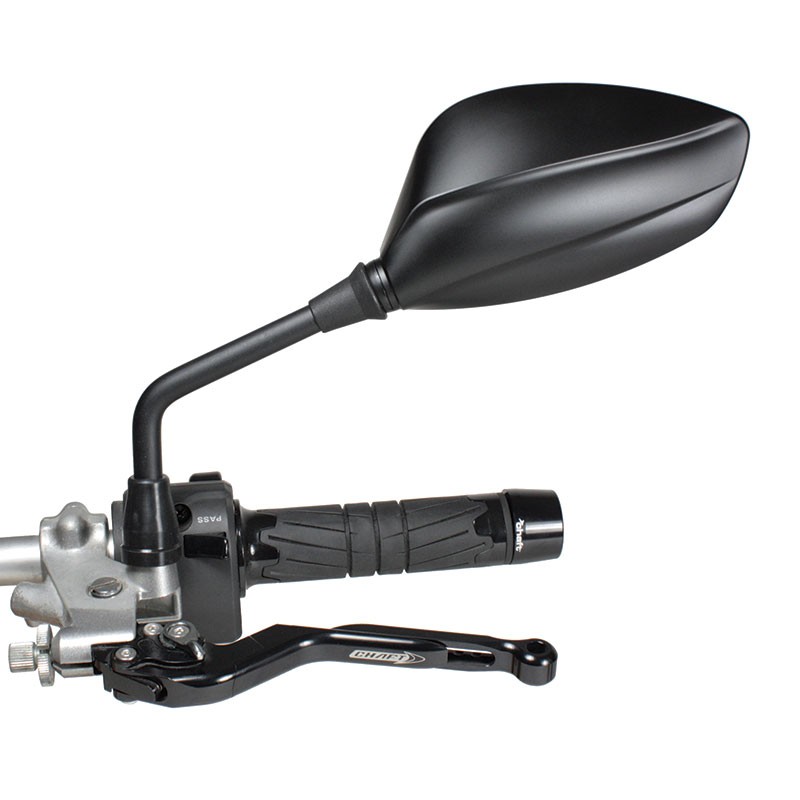 Coppia Specchietti omlogati moto universali attacco a manubrio 10mm mirrors Chaft Dreamer nero black IN1009